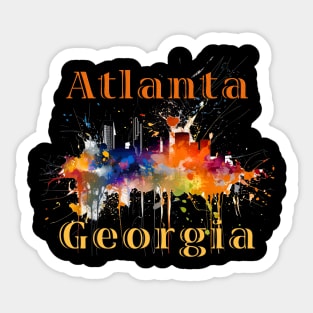 Atlanta Georgia City Skyline Sticker